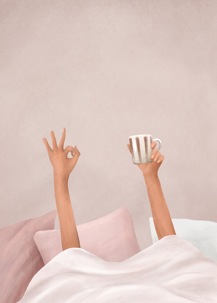 Un café acogedor por la mañana de Flow Line