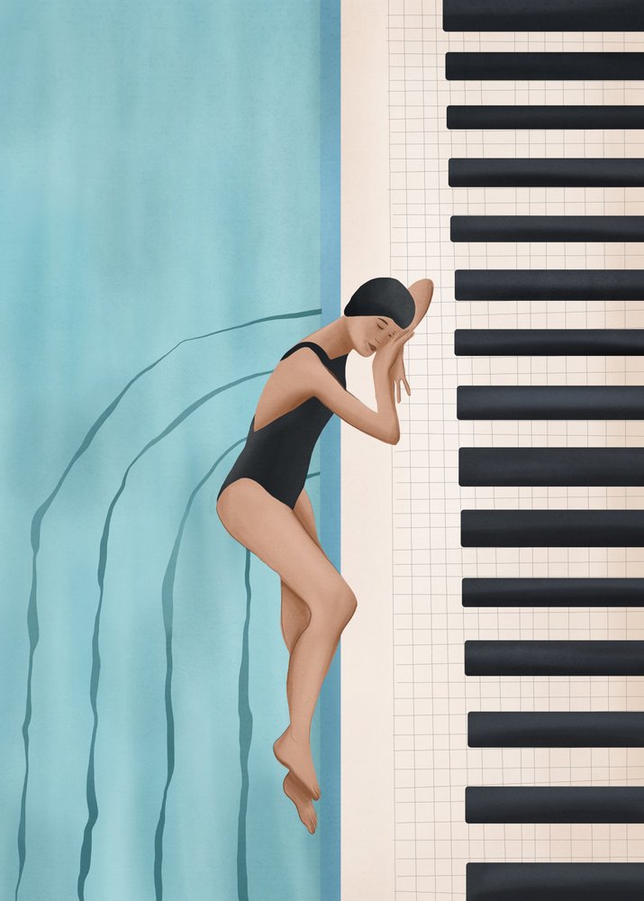 El sueño del piano del nadador de Flow Line