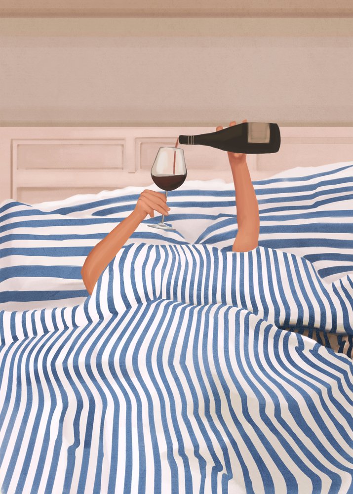 Vino en la cama de Flow Line