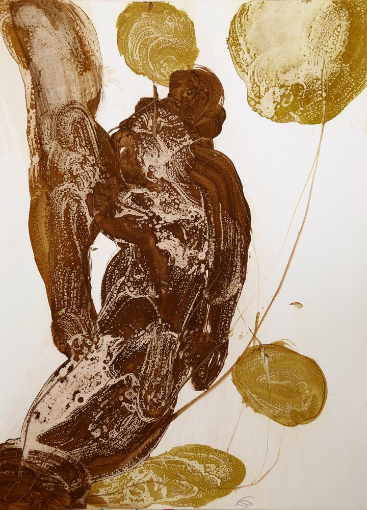Abrazo abstracto dorado de Frederic Belaubre