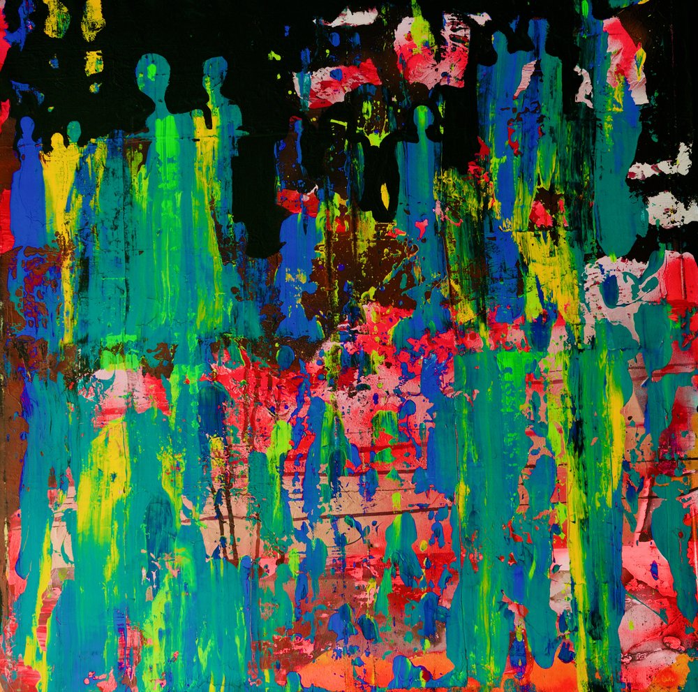 Multitud abstracta y vibrante de Fredrik Olsen