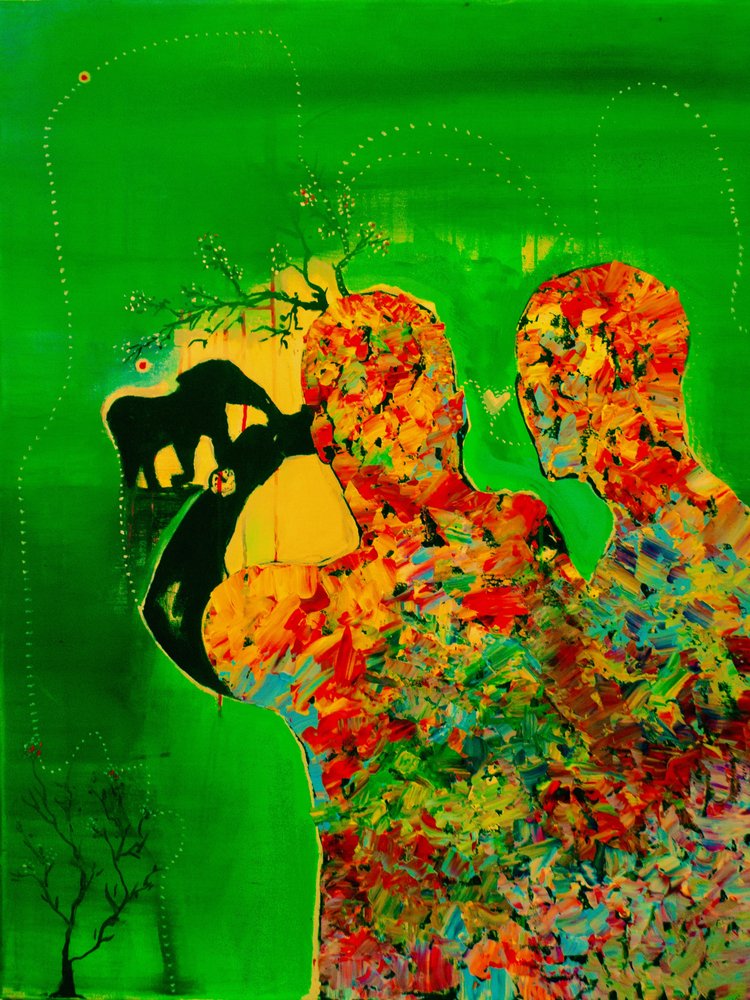 Un sueño abstracto y vibrante con elefantes de Fredrik Olsen
