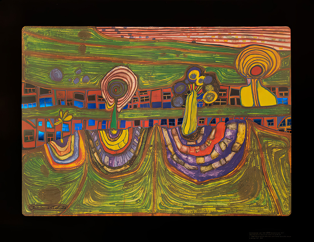 Fila de casas adosadas de Friedensreich Hundertwasser
