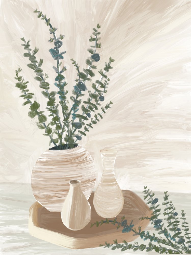 Arreglo floral sereno de eucalipto de GIovanna Gil Alves