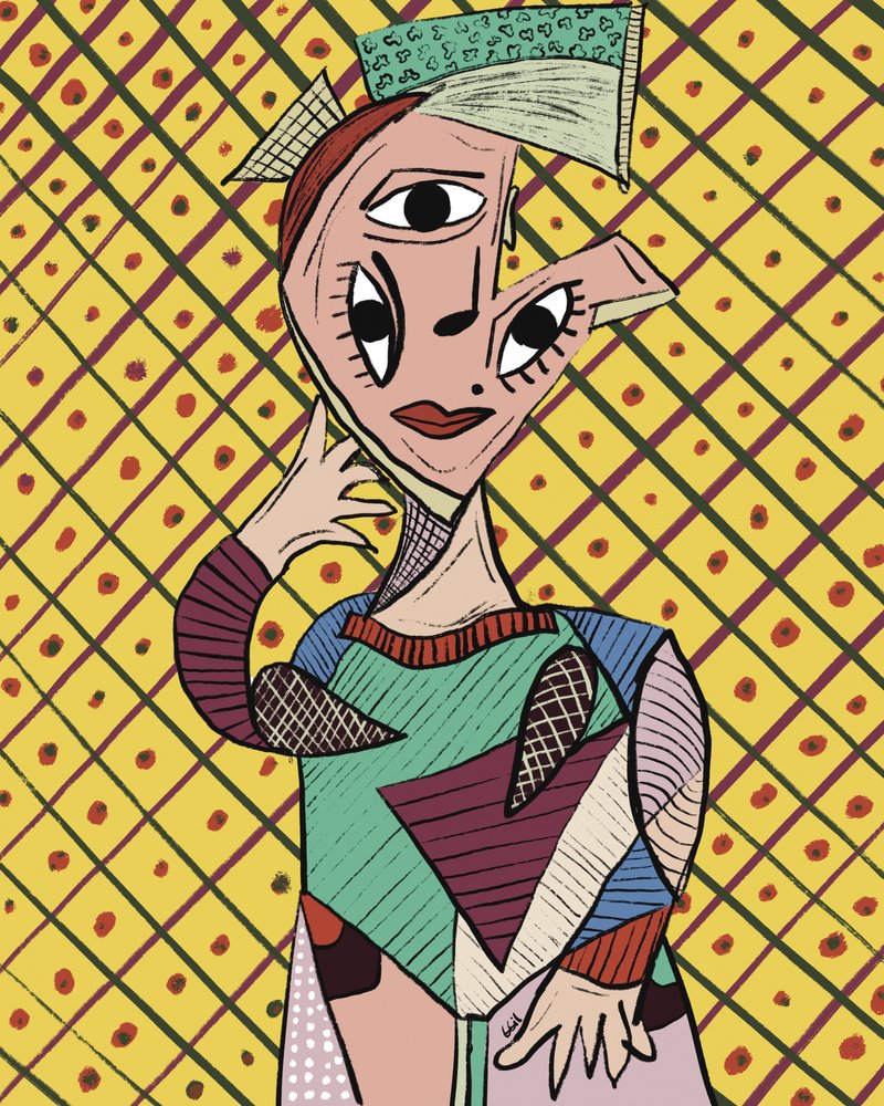 Retrato cubista lleno de vida de GIovanna Gil Alves