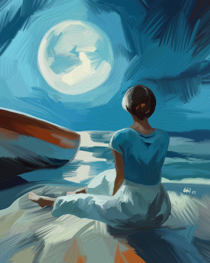 Mujer a la luz de la luna de GIovanna Gil Alves