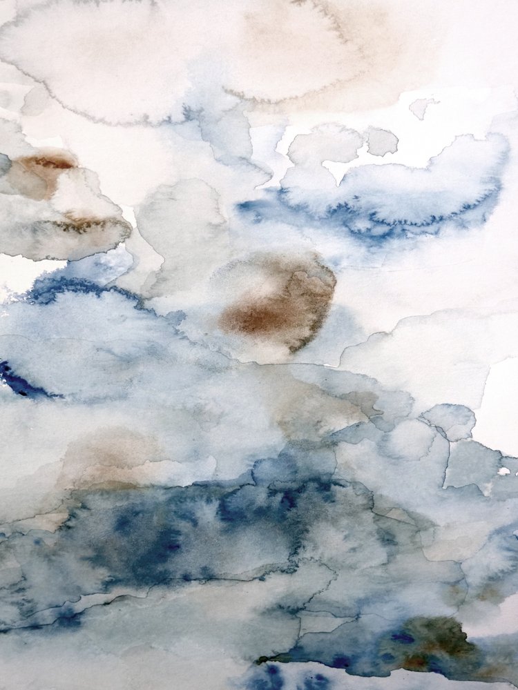 Cielo abstracto azul y marrón de Gemma Bardot