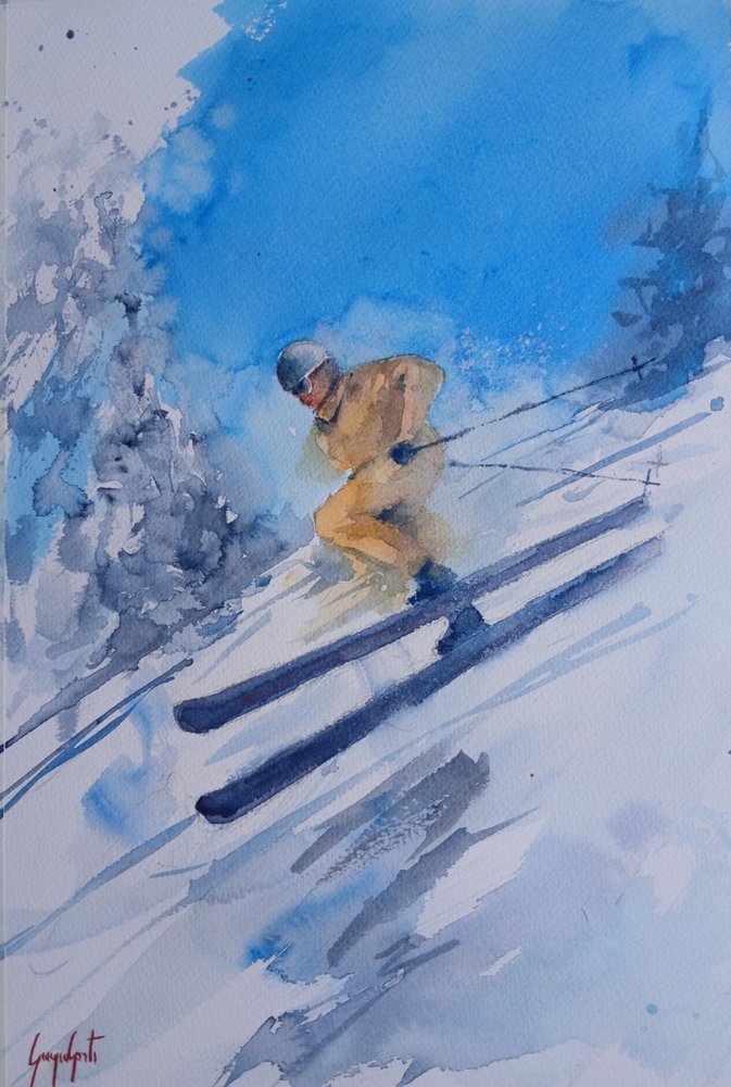 Esquiador invernal dinámico de Giorgio Gosti