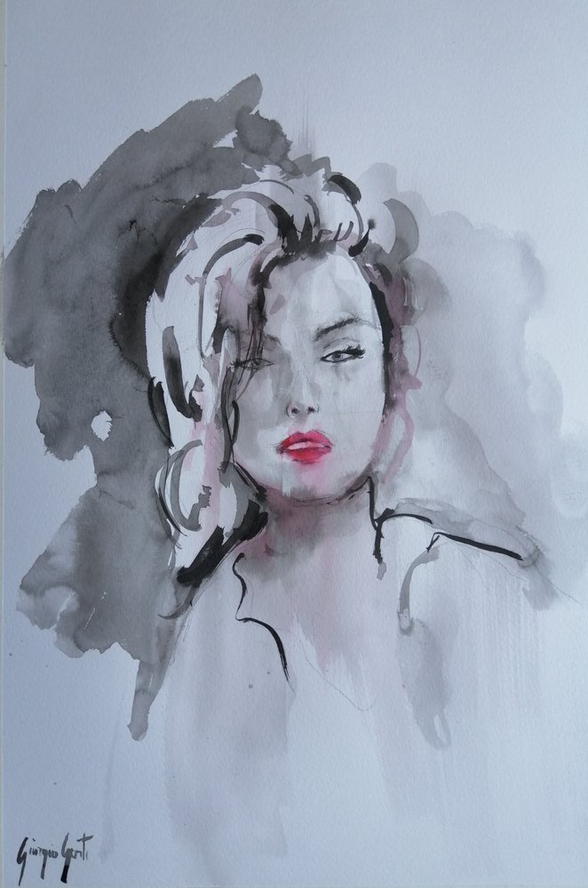 Mirada de labios rojos de Giorgio Gosti