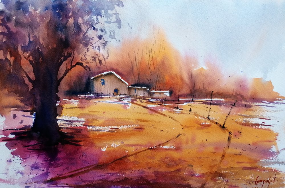 Paisaje rústico otoñal de Giorgio Gosti