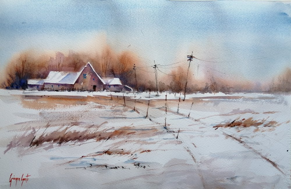 Granja invernal nevada de Giorgio Gosti