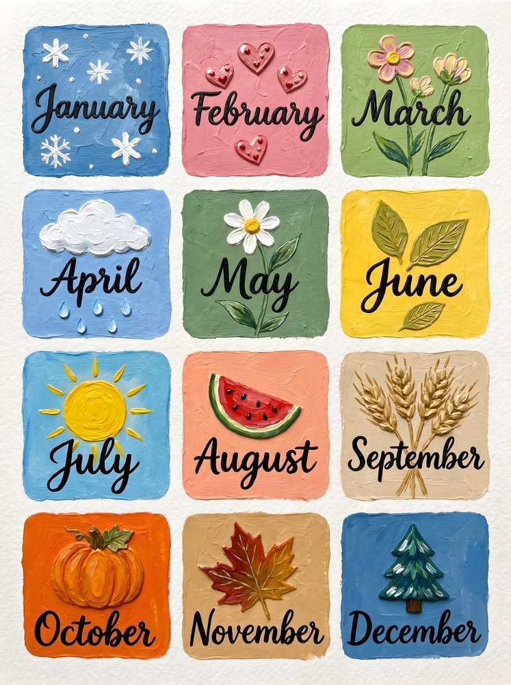 Meses y estaciones llenos de color de HUGO