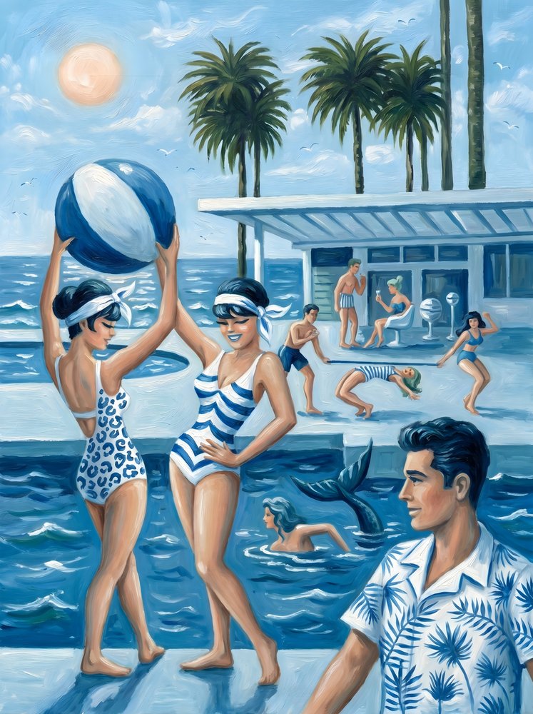 Diversión retro junto a la piscina de HUGO