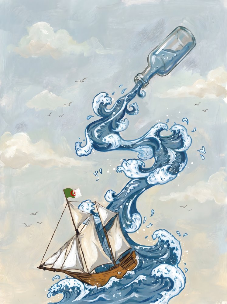 El viaje de la botella en un velero de HUGO