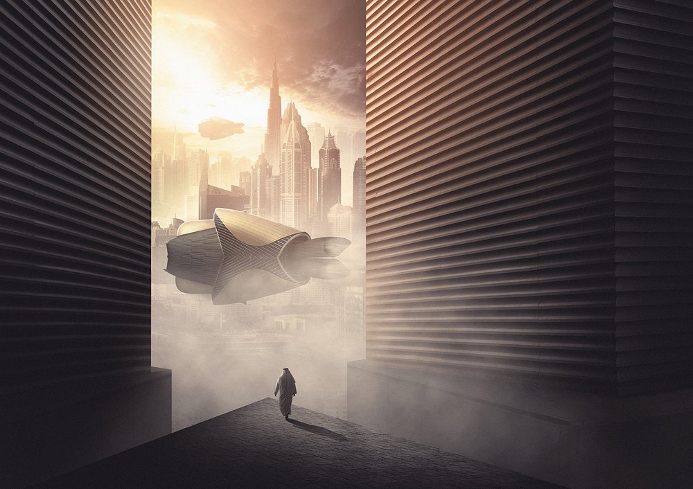 Viajero del Futuro Dorado de Hussain Buhligaha