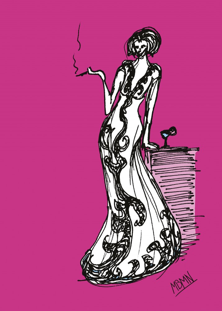 Mujer sofisticada fumando de Ida Publishing