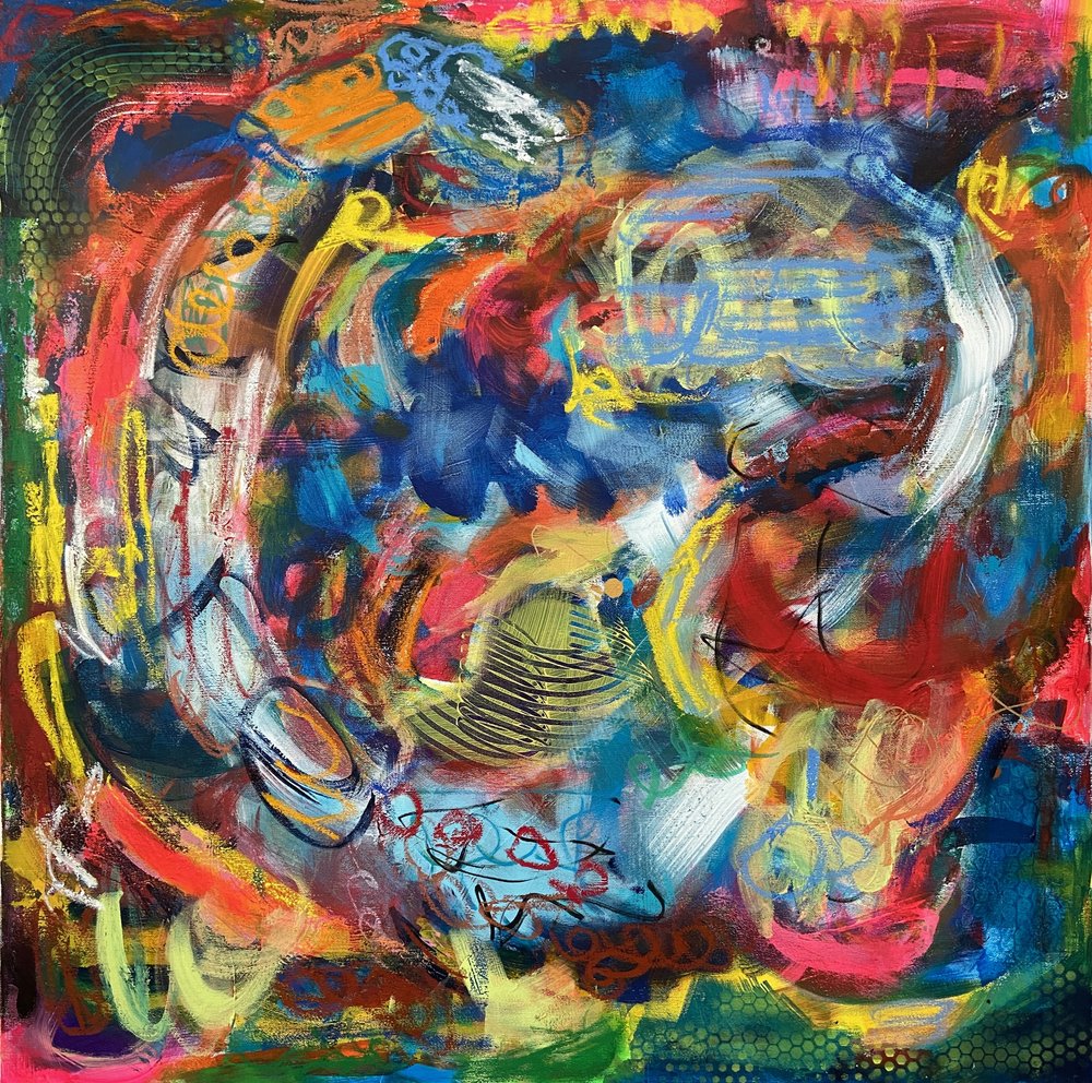 Abstracto dinámico y vibrante de Irene Chua