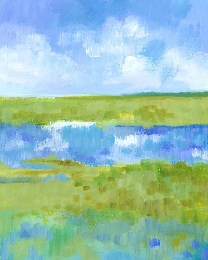 Paisaje abstracto verde-azul de Isabelle Brent