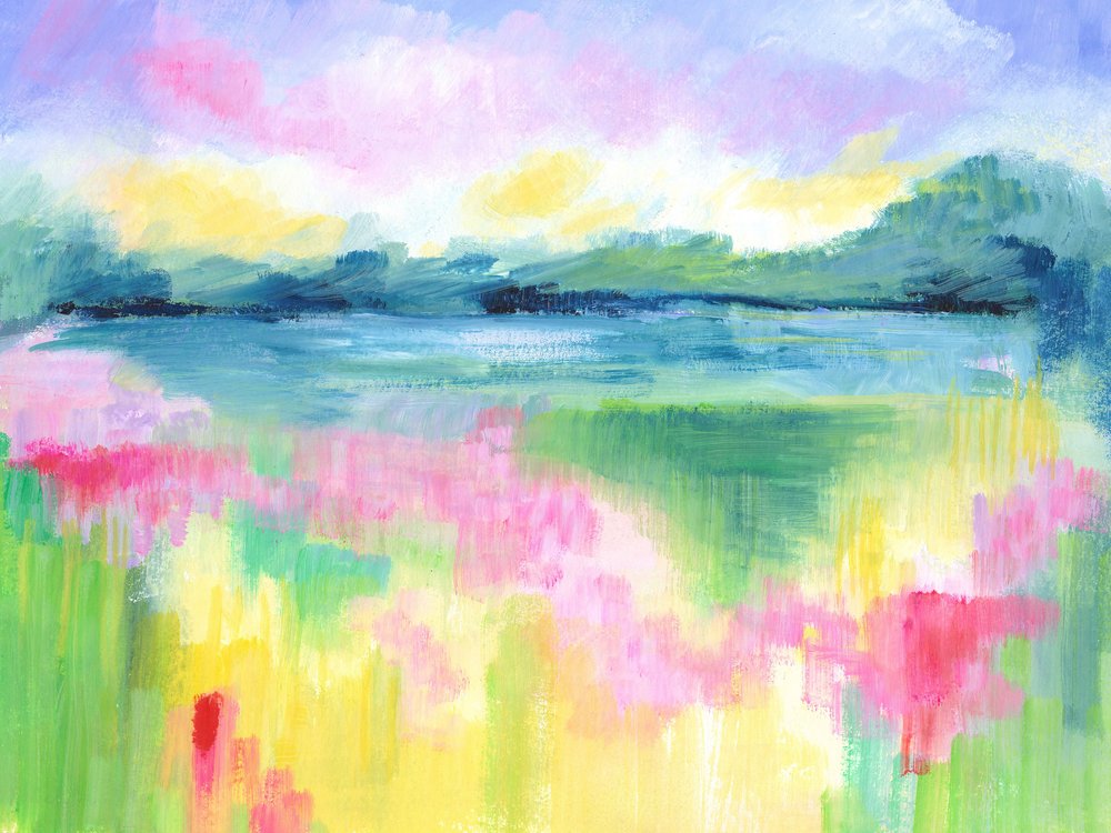 Paisaje lacustre abstracto de Isabelle Brent