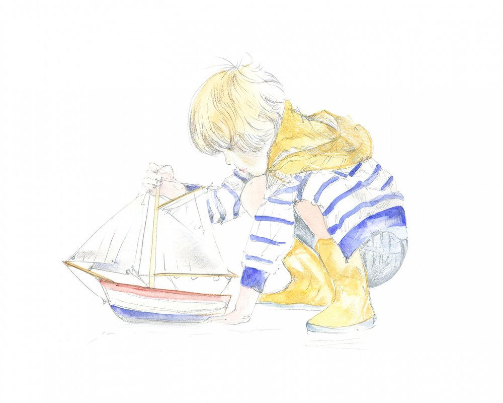 Niño y barca de Isabelle Brent