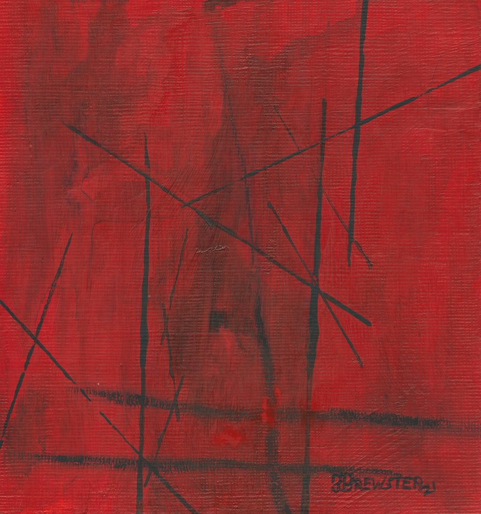 Líneas rojas abstractas de Janine Brewster