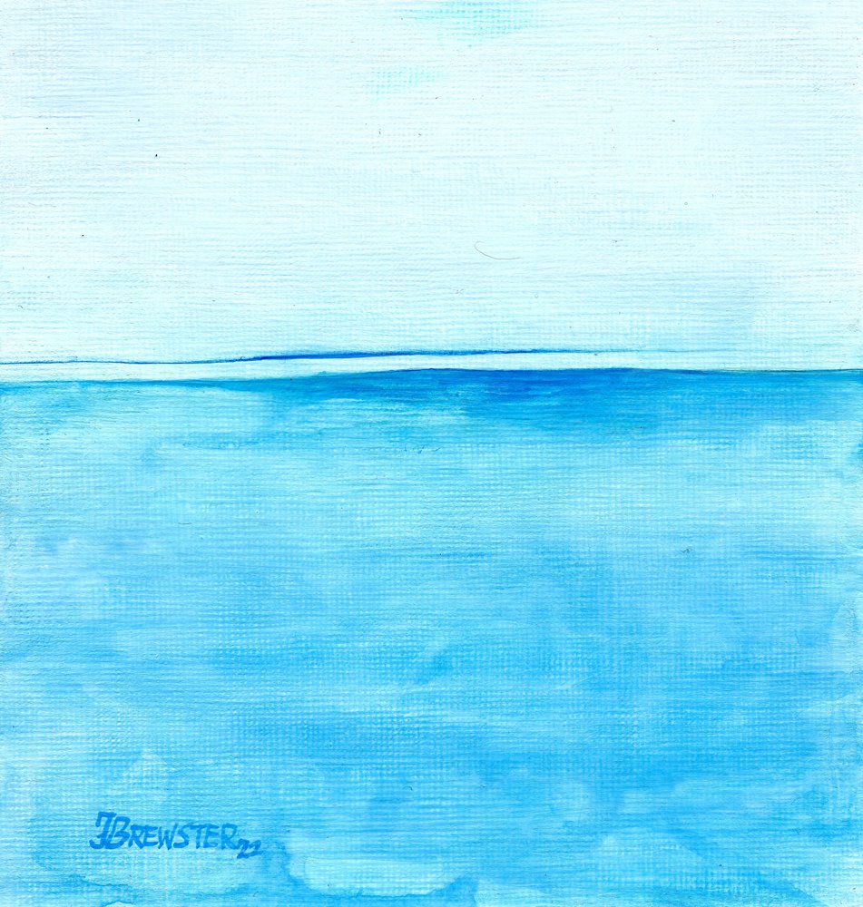 Paisaje azul relajante - pintura de Janine Brewster