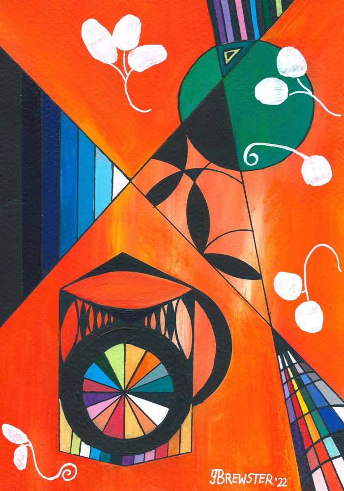Composición geométrica llena de colorido de Janine Brewster