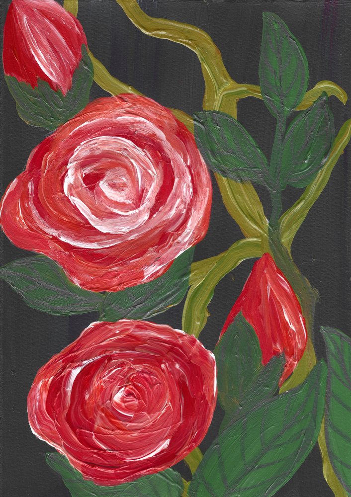 Flores de un rojo intenso de Janine Brewster
