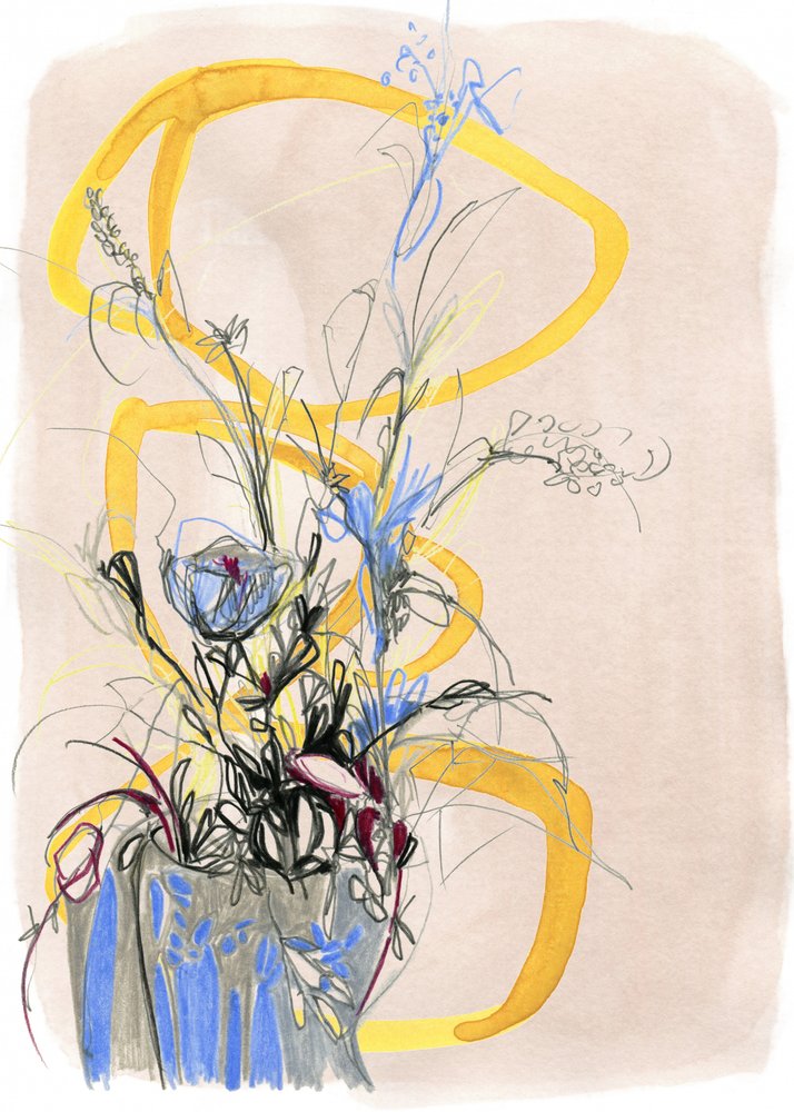 Boceto floral abstracto de Jenja Braun