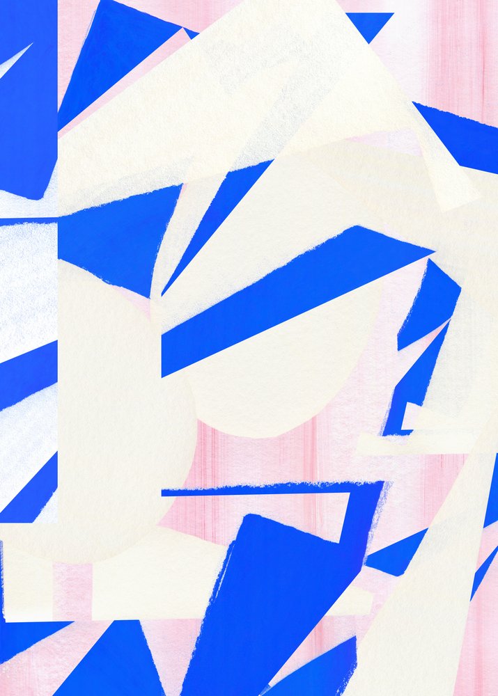 Formas en azul, rosa y negrita de Jenja Braun