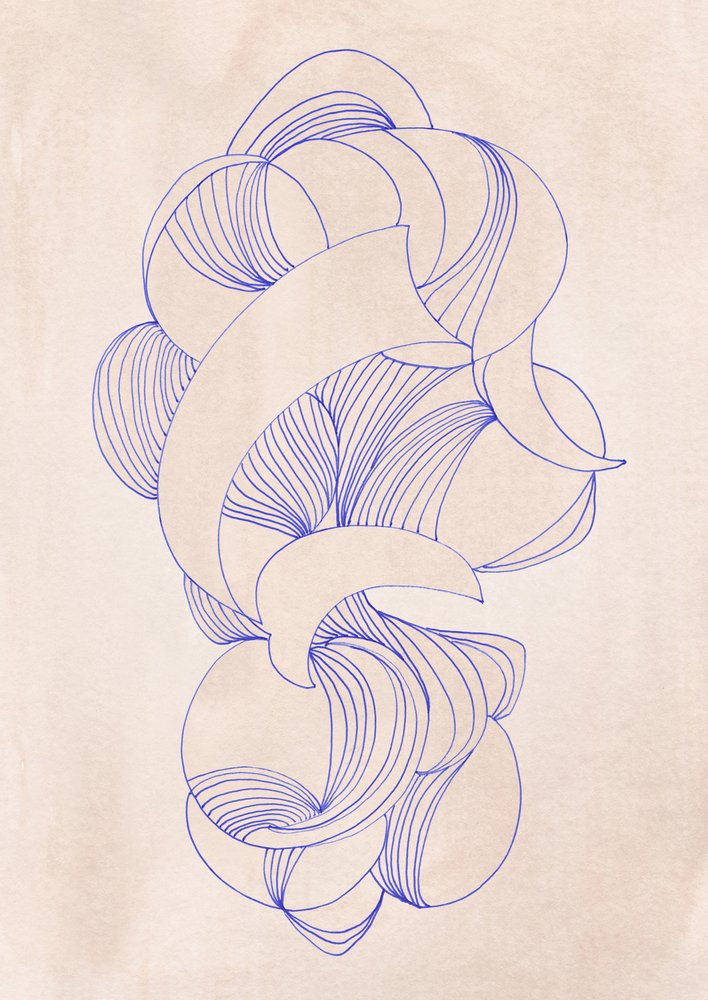 Líneas abstractas azules que fluyen de Jenja Braun