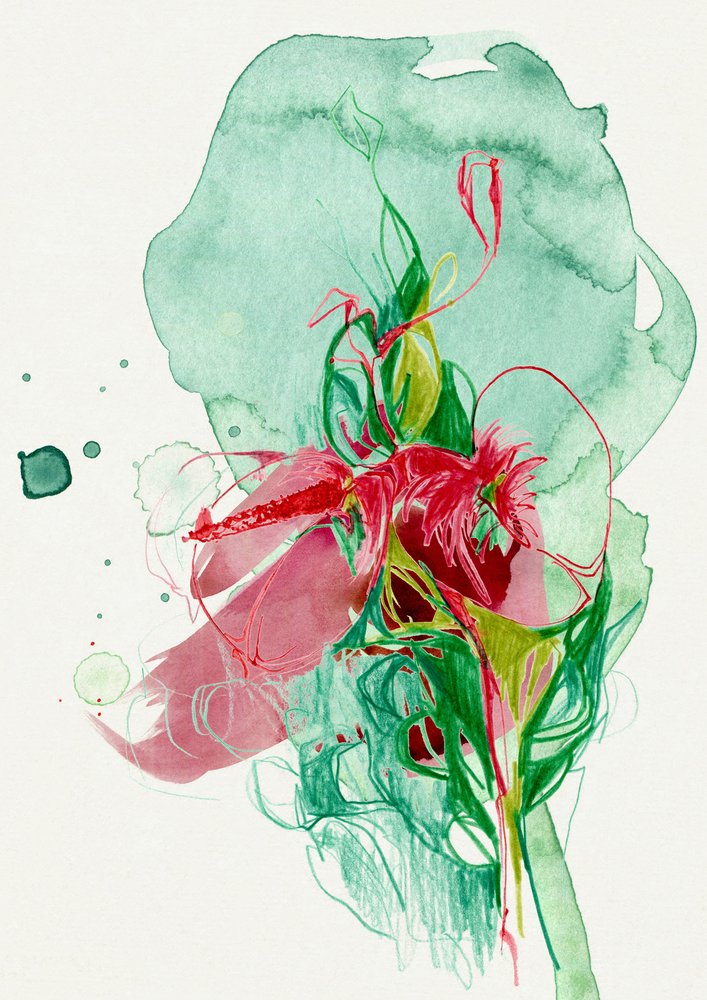 Flor abstracta llena de colorido de Jenja Braun