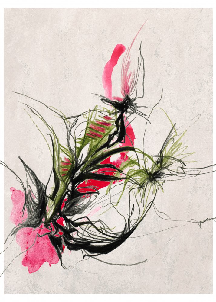 Motivos botánicos abstractos y vibrantes de Jenja Braun