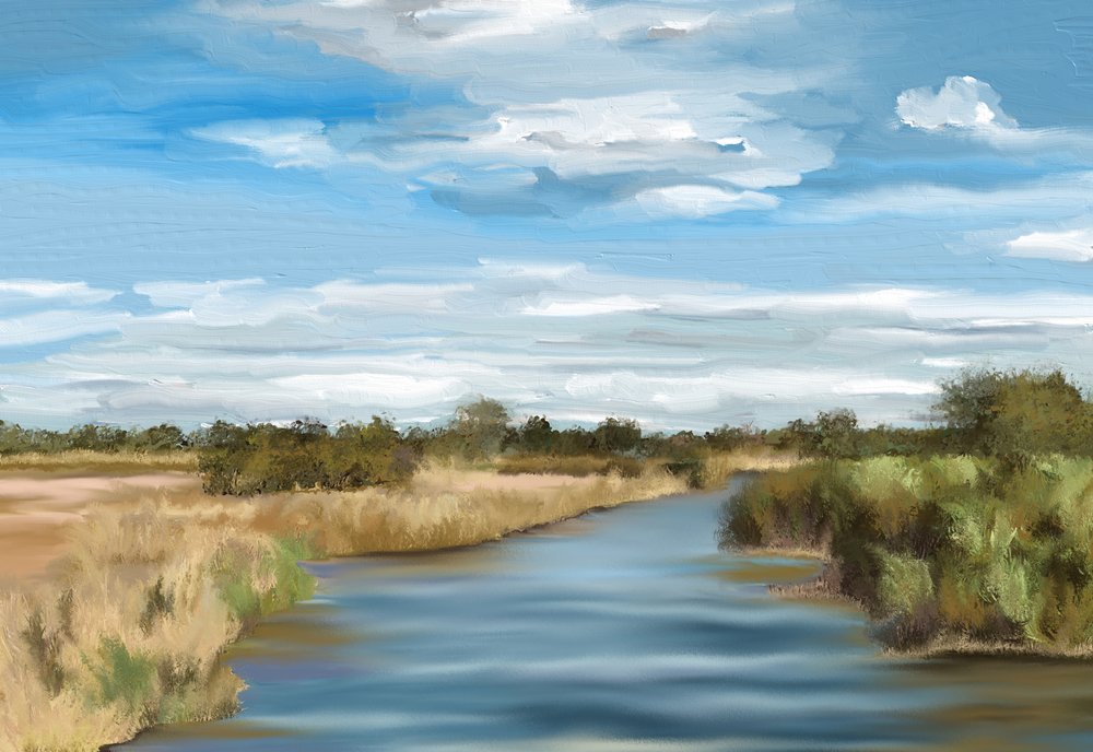 Paisaje fluvial tranquilo de Jenna Alheit