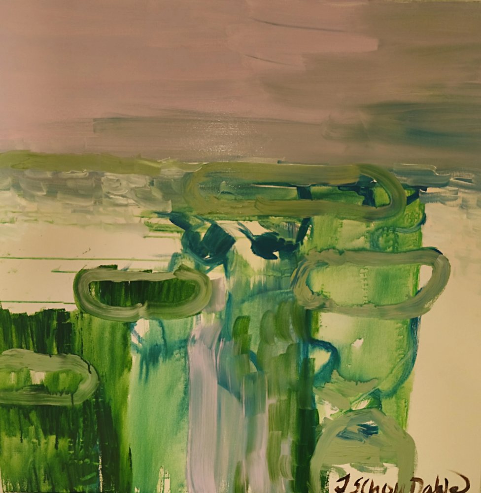 Paisaje abstracto verde de Joackim Schou Dahle