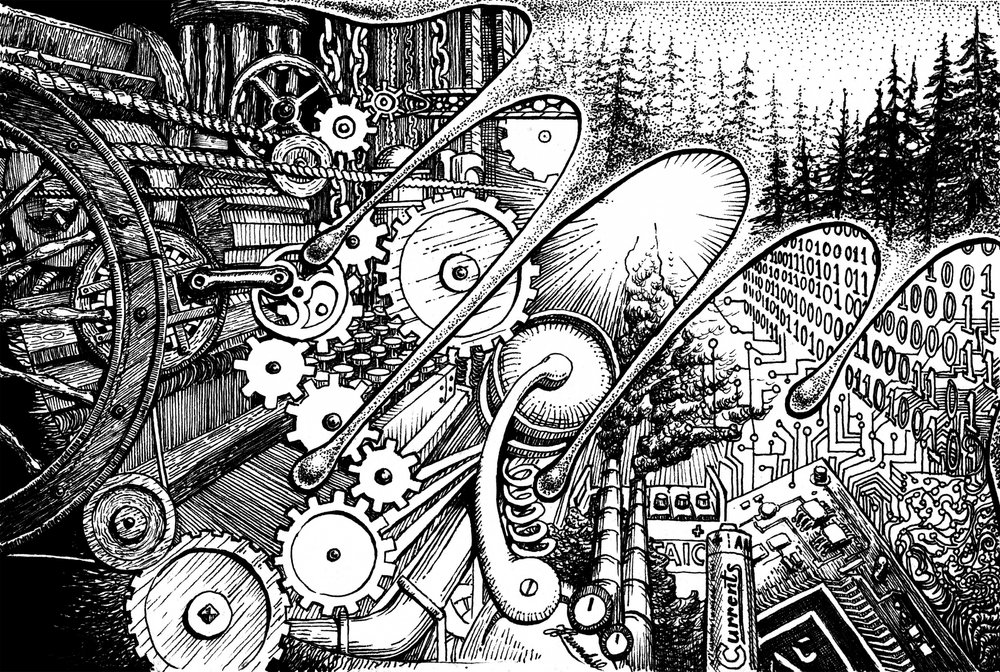 Bosque digital steampunk de Johan Liewendahl