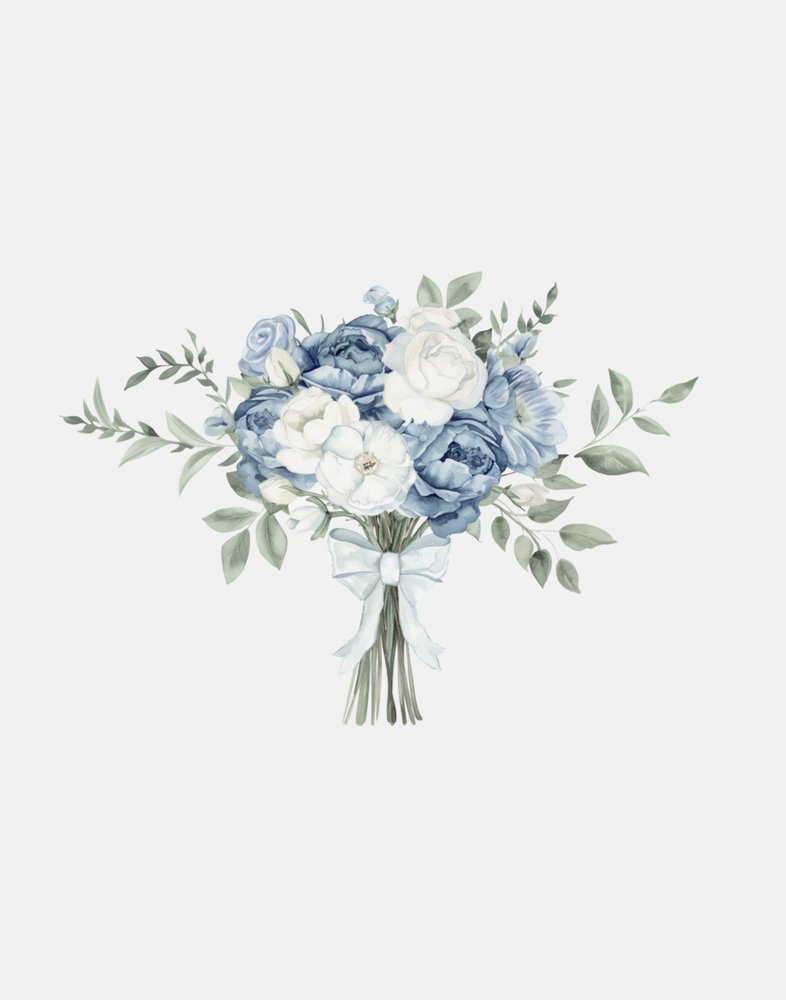 Ramo floral azul delicado de Jolly and Dash
