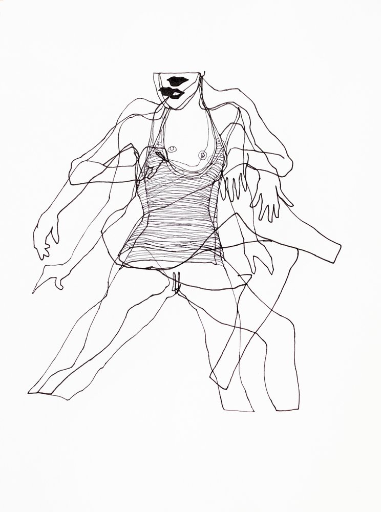 Mujer bailando (estilo abstracto) de Joshua Hoskins