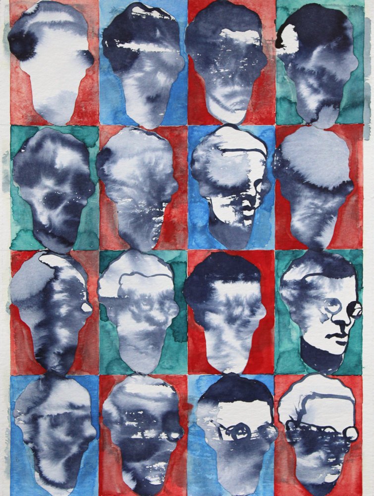 Cuadrícula de rostros abstractos de Joshua Hoskins