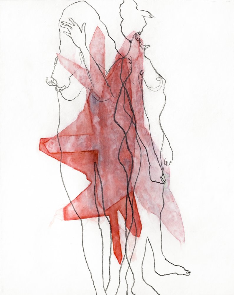 Formas fluidas en rojo de Joshua Hoskins
