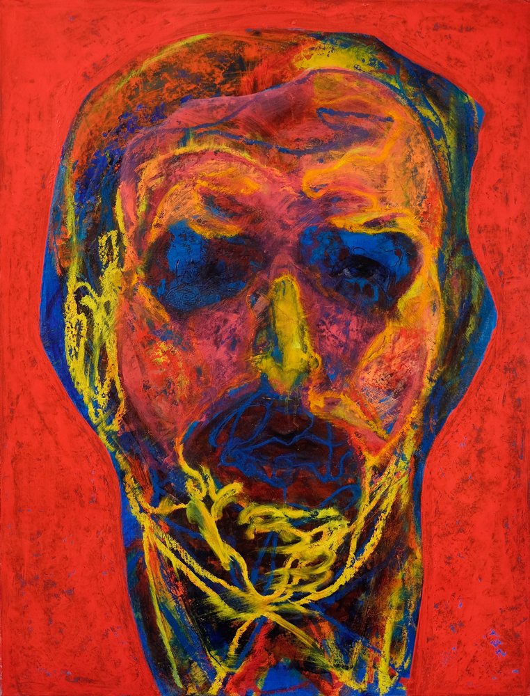 Rostro intenso y colorido de Joshua Hoskins