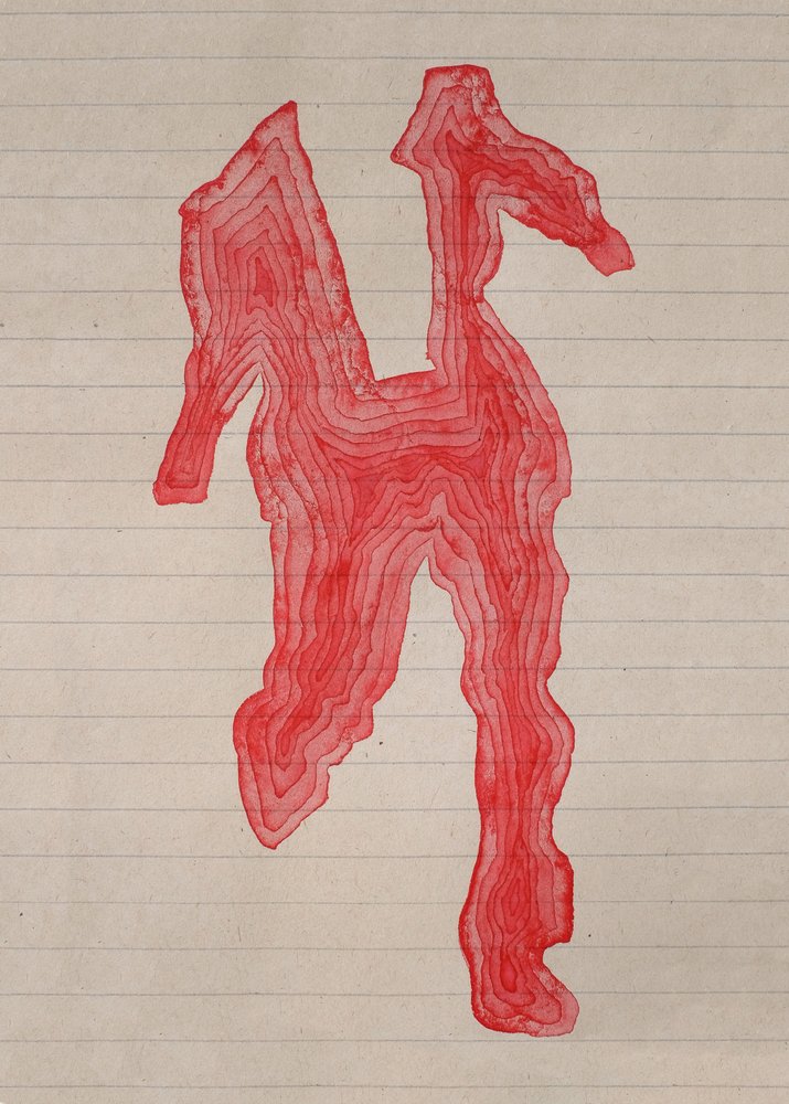 Figura con contorno rojo de Joshua Hoskins