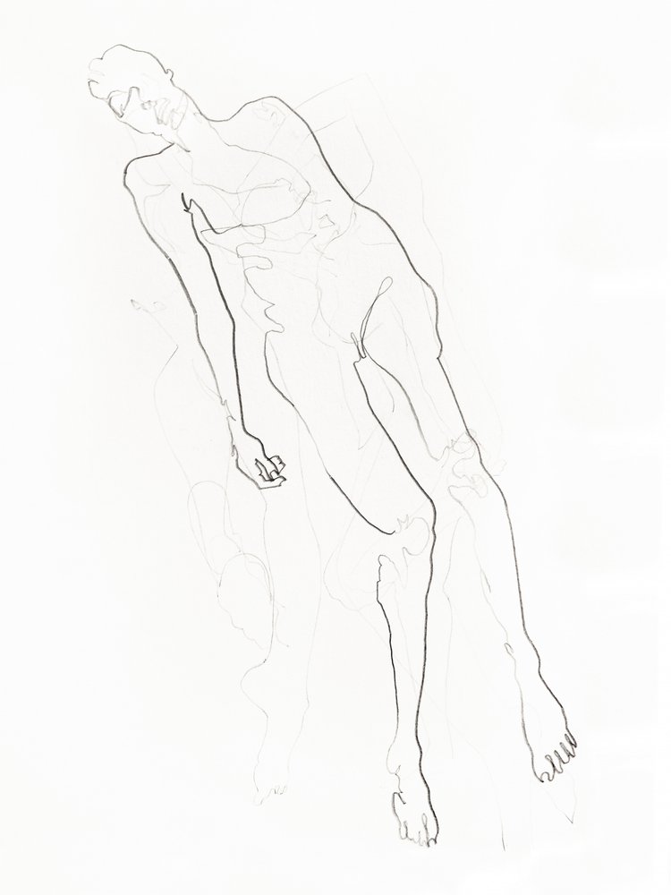 Dibujo de un desnudo sereno de Joshua Hoskins