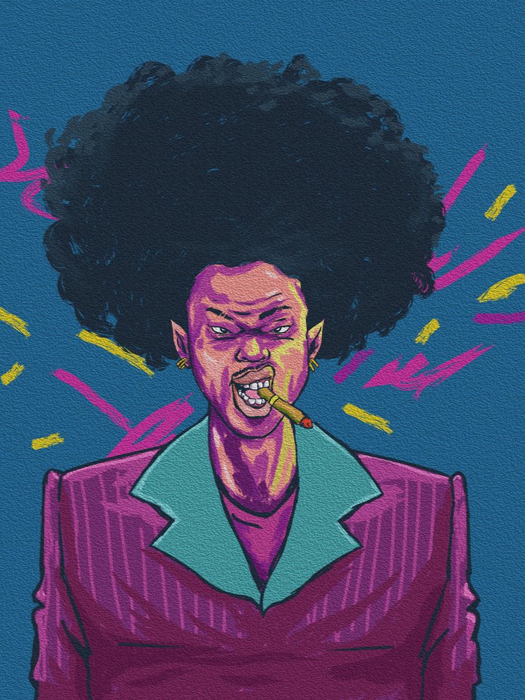 Fumador afro con mucho carácter de Joshua msonthe