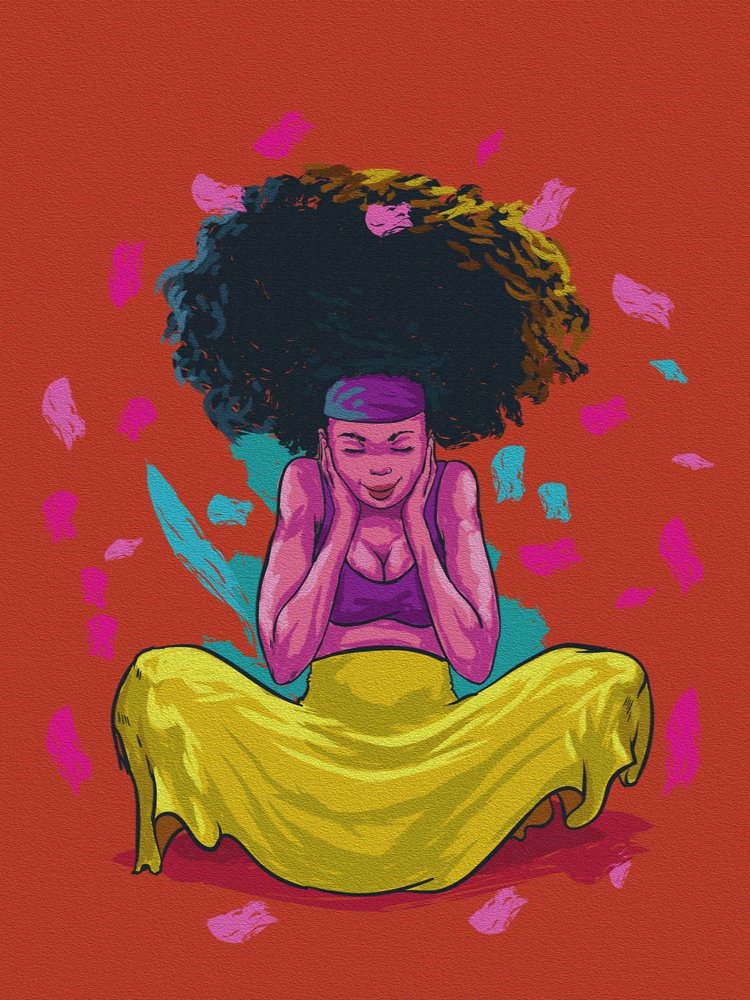 Serenidad afro llena de vida de Joshua msonthe