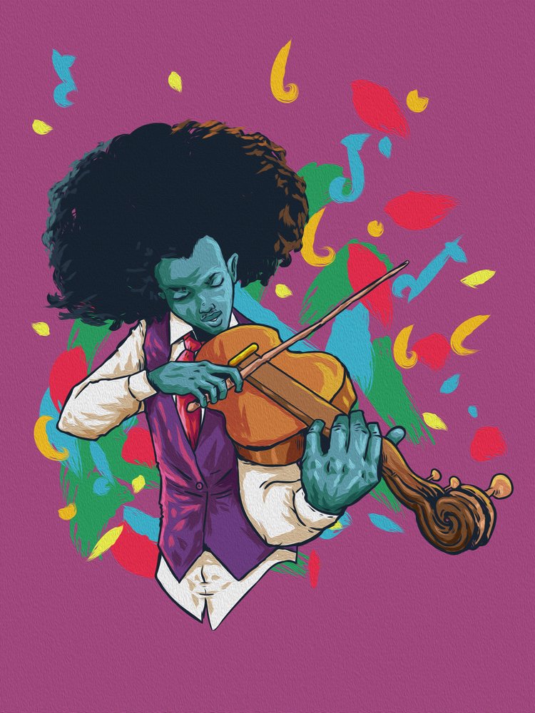 Música vibrante de violín de Joshua msonthe