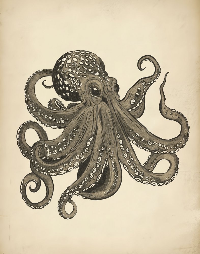 Elegante pulpo vintage de Josie George