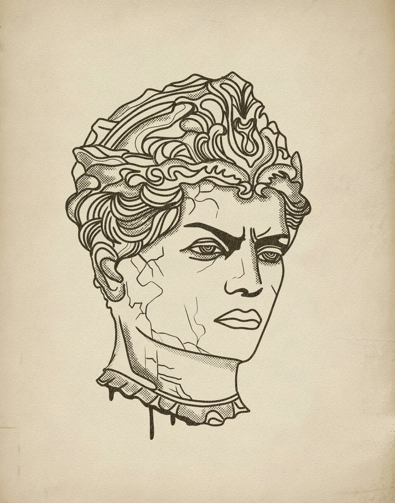 Busto de un anciano feroz de Josie George