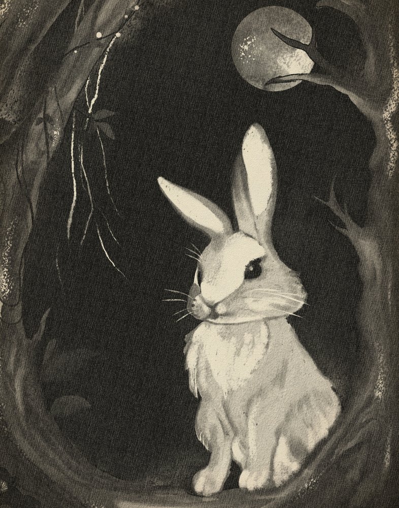 Conejo del bosque a la luz de la luna de Josie George