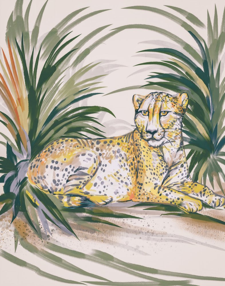 Un guepardo tranquilo en la selva de Josie George